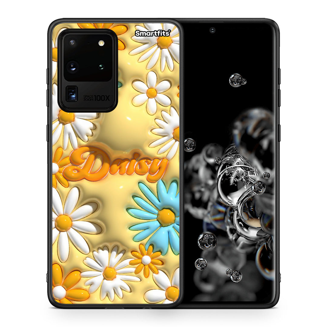 Θήκη Samsung S20 Ultra Bubble Daisies από τη Smartfits με σχέδιο στο πίσω μέρος και μαύρο περίβλημα | Samsung S20 Ultra Bubble Daisies case with colorful back and black bezels