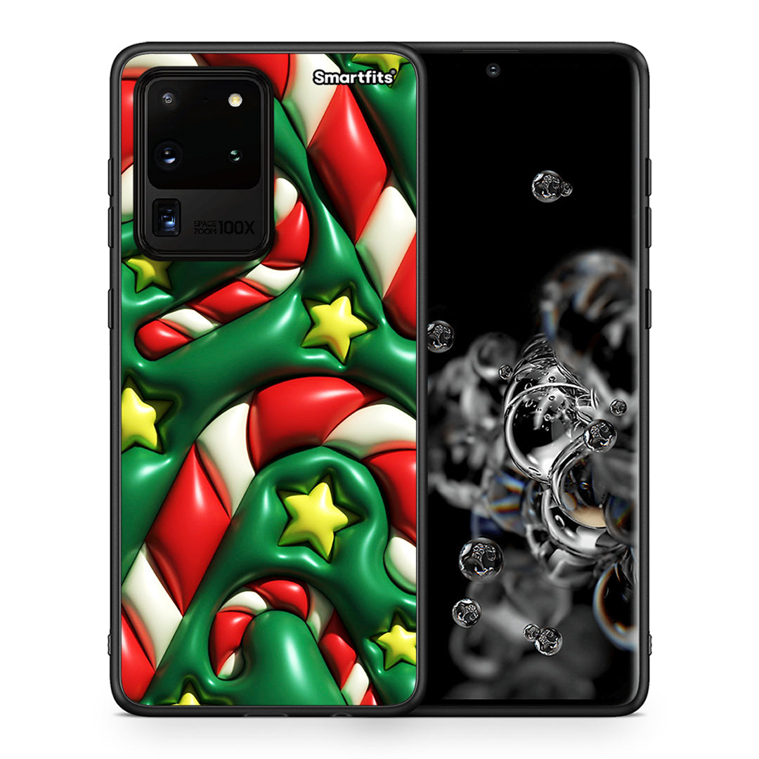 Θήκη Samsung S20 Ultra Christmas Bubbles από τη Smartfits με σχέδιο στο πίσω μέρος και μαύρο περίβλημα | Samsung S20 Ultra Christmas Bubbles case with colorful back and black bezels