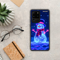 Thumbnail for Christmas Neon Snowman - Samsung Galaxy S20 Ultra θήκη