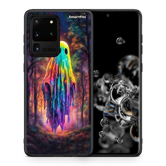 Θήκη Samsung S20 Ultra Halloween Ghost από τη Smartfits με σχέδιο στο πίσω μέρος και μαύρο περίβλημα | Samsung S20 Ultra Halloween Ghost case with colorful back and black bezels