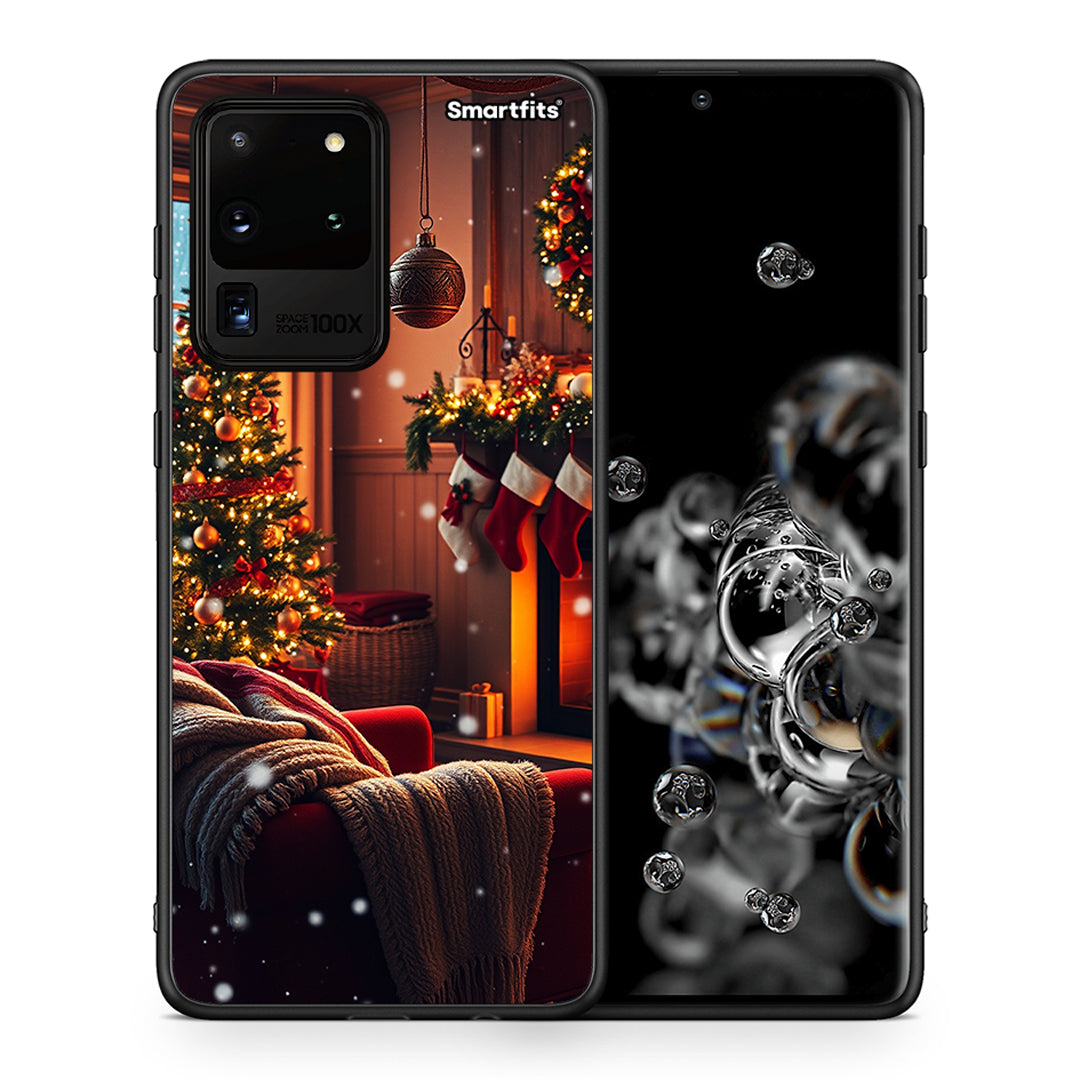 Θήκη Samsung S20 Ultra Home For Christmas από τη Smartfits με σχέδιο στο πίσω μέρος και μαύρο περίβλημα | Samsung S20 Ultra Home For Christmas case with colorful back and black bezels