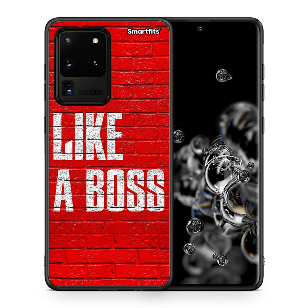 Θήκη Samsung S20 Ultra Like A Boss από τη Smartfits με σχέδιο στο πίσω μέρος και μαύρο περίβλημα | Samsung S20 Ultra Like A Boss case with colorful back and black bezels