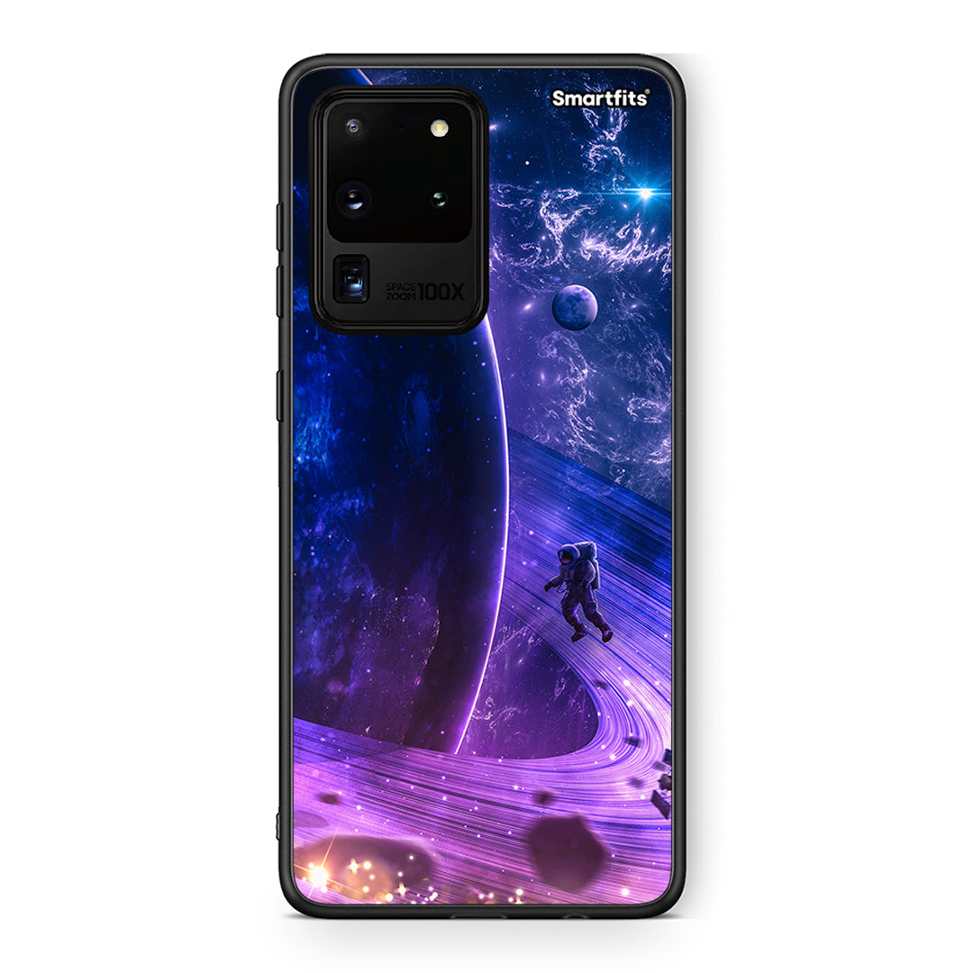 Samsung S20 Ultra Lost Astronaut θήκη από τη Smartfits με σχέδιο στο πίσω μέρος και μαύρο περίβλημα | Smartphone case with colorful back and black bezels by Smartfits