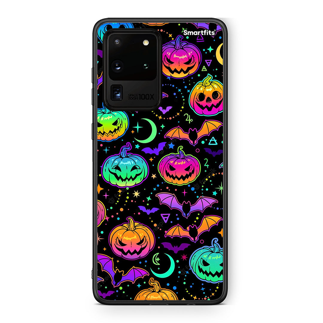 Samsung S20 Ultra Neon Halloween θήκη από τη Smartfits με σχέδιο στο πίσω μέρος και μαύρο περίβλημα | Smartphone case with colorful back and black bezels by Smartfits