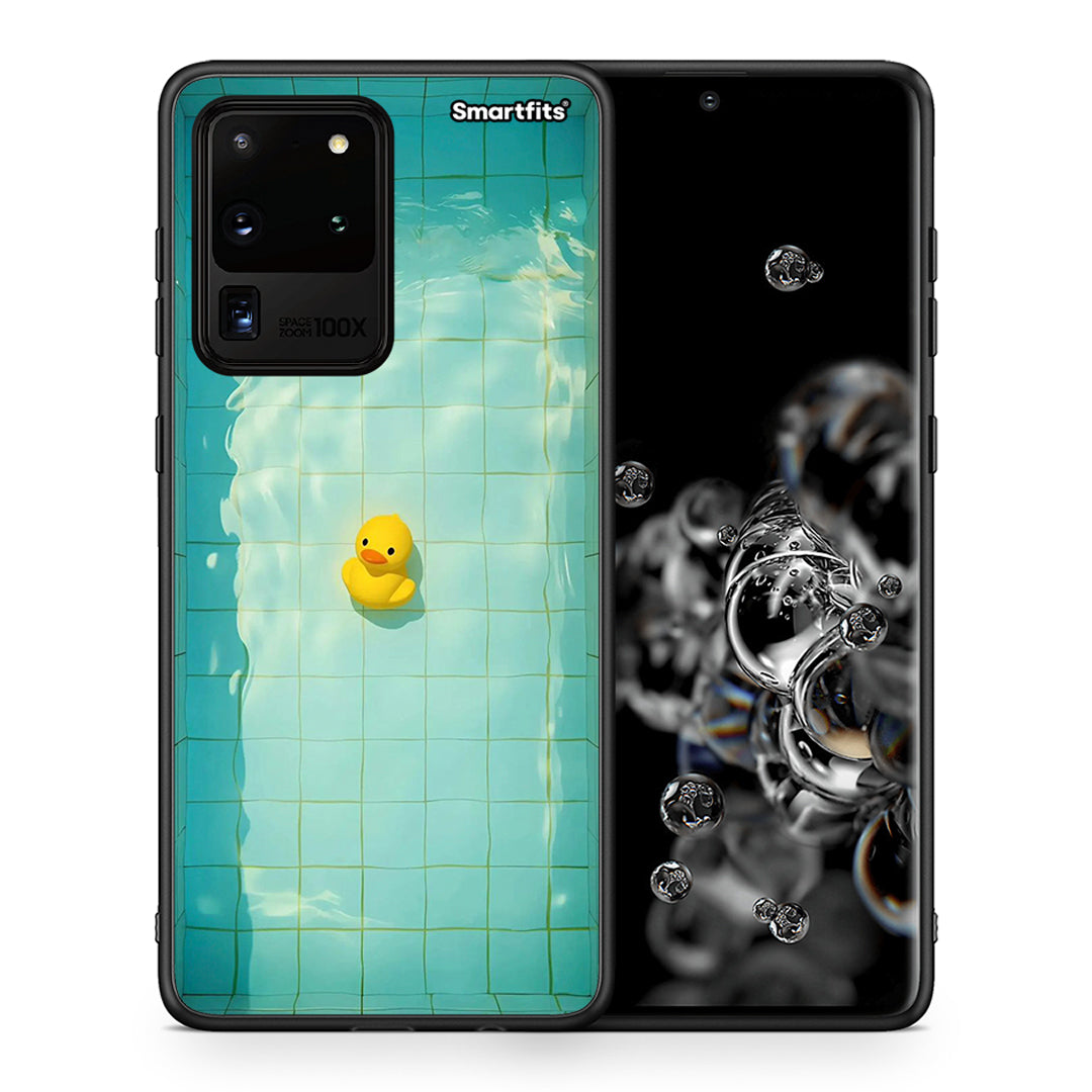 Θήκη Samsung S20 Ultra Yellow Duck από τη Smartfits με σχέδιο στο πίσω μέρος και μαύρο περίβλημα | Samsung S20 Ultra Yellow Duck case with colorful back and black bezels