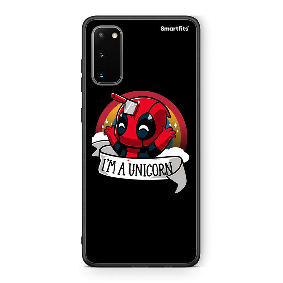 Samsung S20 Unicorn Deadpool θήκη από τη Smartfits με σχέδιο στο πίσω μέρος και μαύρο περίβλημα | Smartphone case with colorful back and black bezels by Smartfits