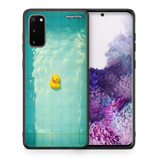 Θήκη Samsung S20 Yellow Duck από τη Smartfits με σχέδιο στο πίσω μέρος και μαύρο περίβλημα | Samsung S20 Yellow Duck case with colorful back and black bezels