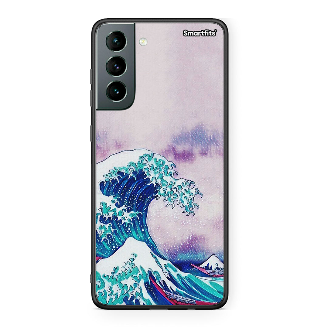 Samsung S21 Blue Waves θήκη από τη Smartfits με σχέδιο στο πίσω μέρος και μαύρο περίβλημα | Smartphone case with colorful back and black bezels by Smartfits