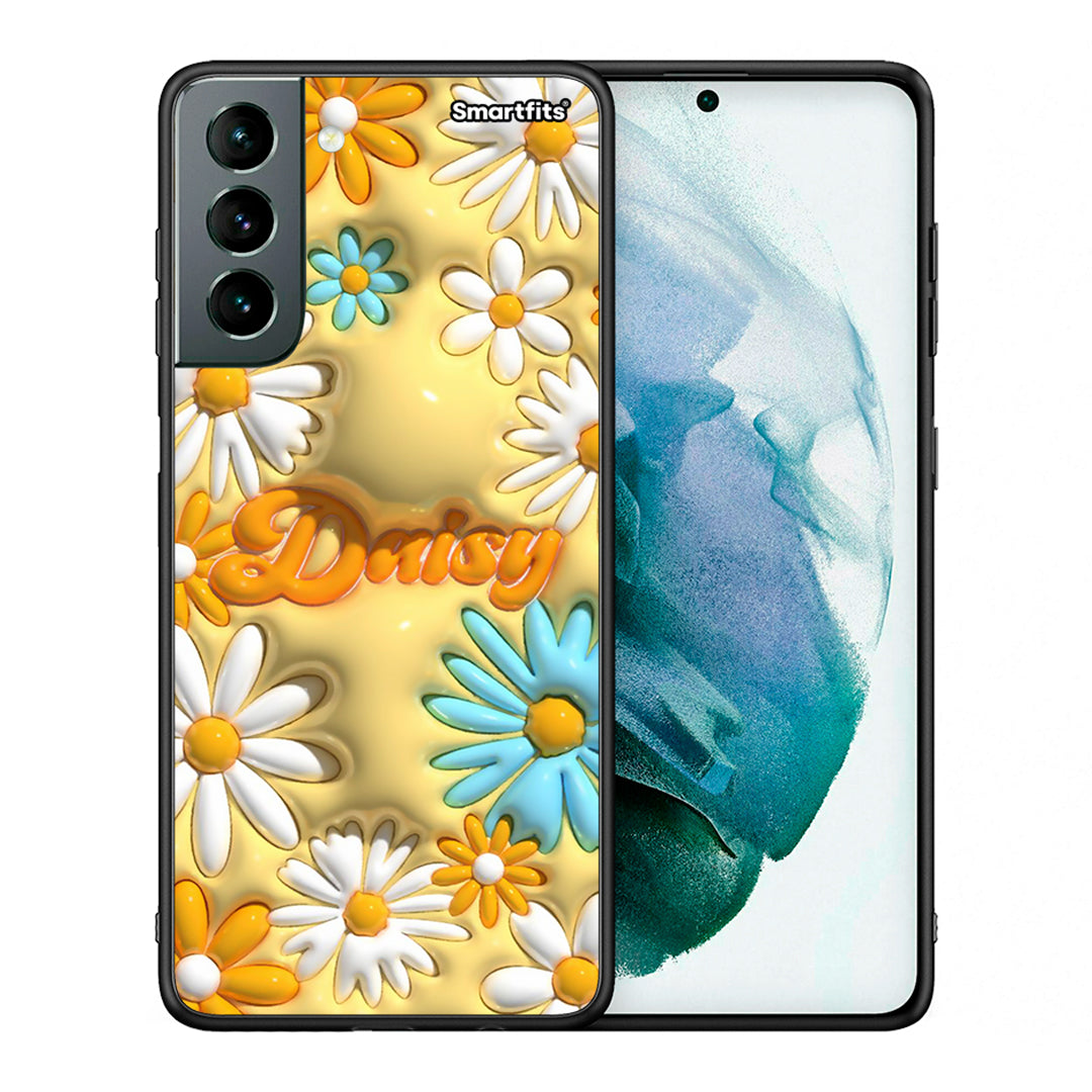 Θήκη Samsung S21 Bubble Daisies από τη Smartfits με σχέδιο στο πίσω μέρος και μαύρο περίβλημα | Samsung S21 Bubble Daisies case with colorful back and black bezels