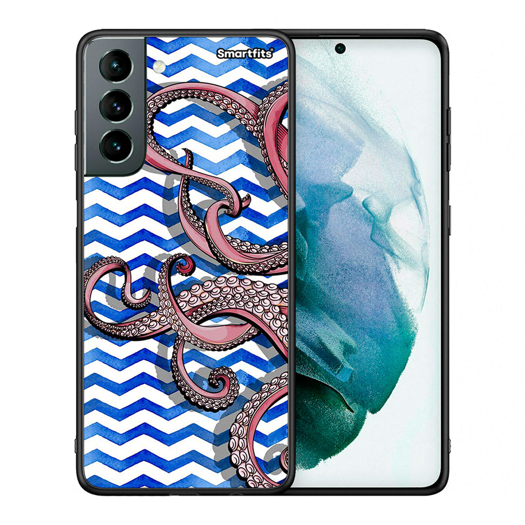 Θήκη Samsung S21 Chevron Devilfish από τη Smartfits με σχέδιο στο πίσω μέρος και μαύρο περίβλημα | Samsung S21 Chevron Devilfish case with colorful back and black bezels