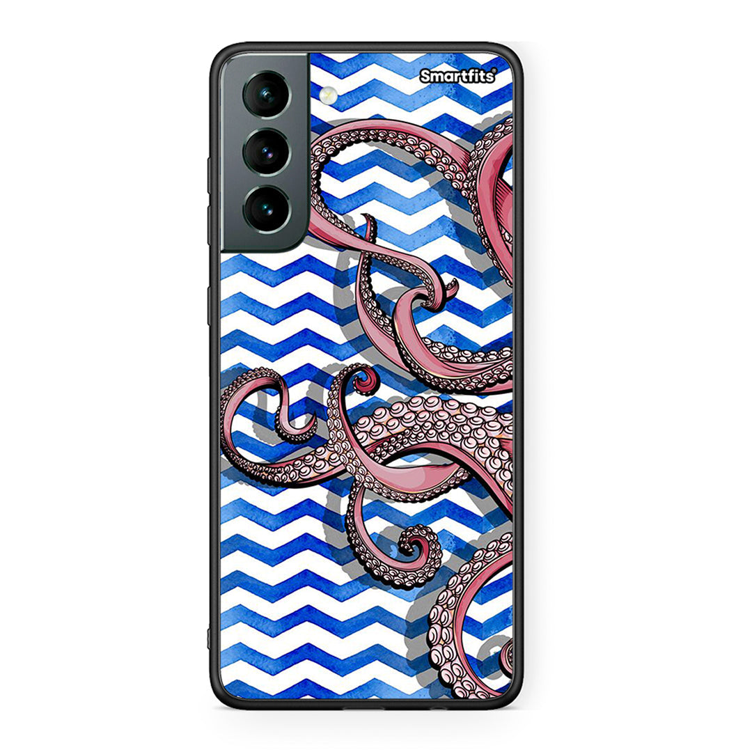 Samsung S21 Chevron Devilfish θήκη από τη Smartfits με σχέδιο στο πίσω μέρος και μαύρο περίβλημα | Smartphone case with colorful back and black bezels by Smartfits