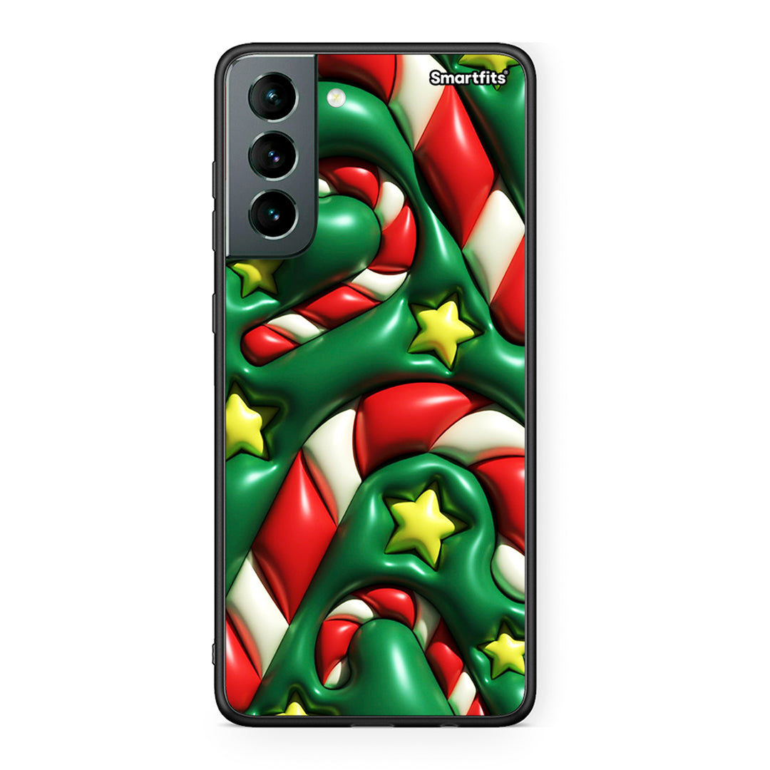 Samsung S21 Christmas Bubbles θήκη από τη Smartfits με σχέδιο στο πίσω μέρος και μαύρο περίβλημα | Smartphone case with colorful back and black bezels by Smartfits