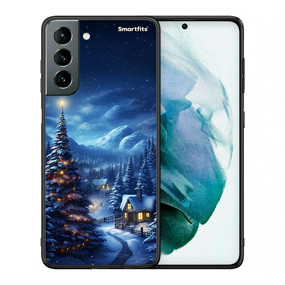 Θήκη Samsung S21 Christmas Scenery από τη Smartfits με σχέδιο στο πίσω μέρος και μαύρο περίβλημα | Samsung S21 Christmas Scenery case with colorful back and black bezels