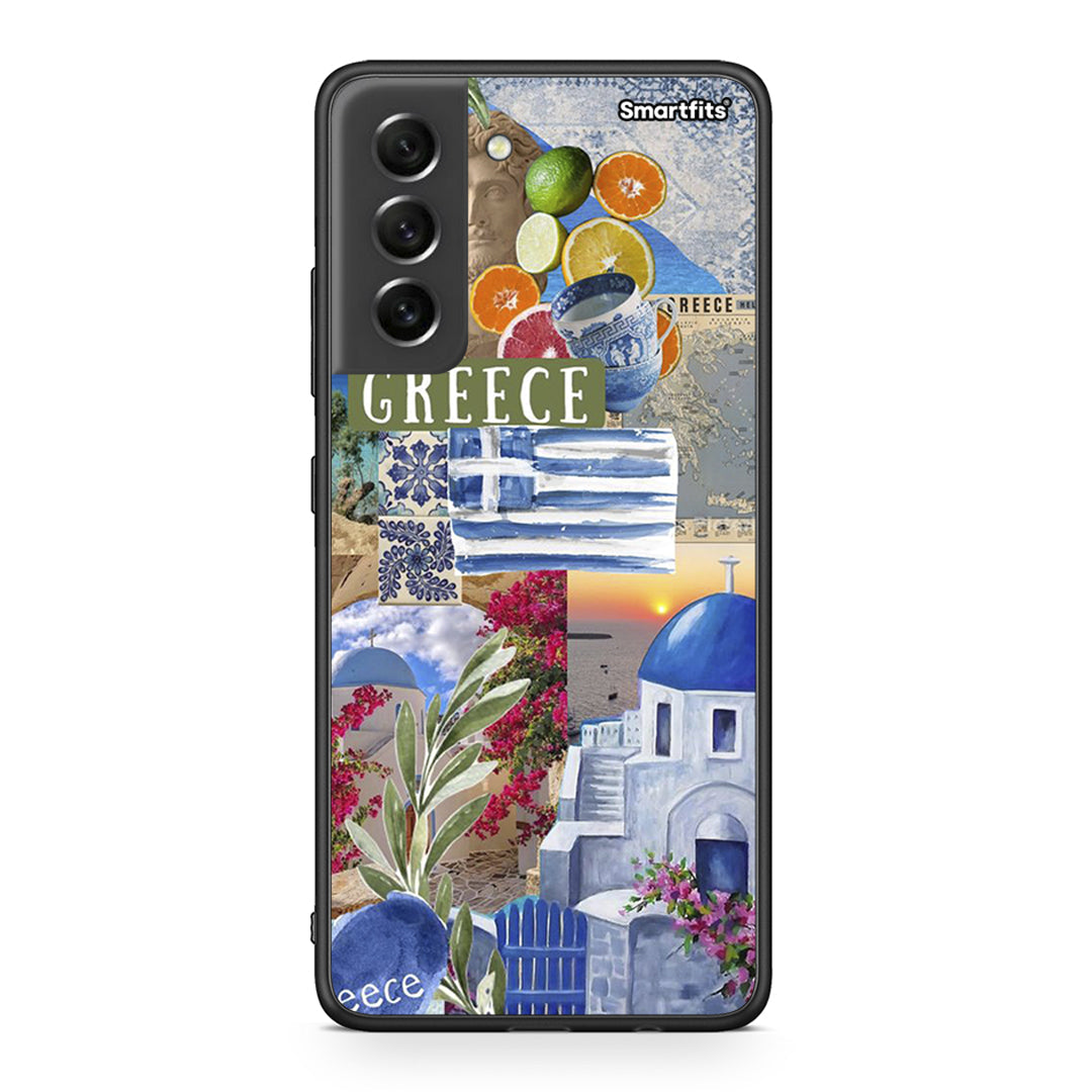 Samsung S21 FE All Greek Θήκη από τη Smartfits με σχέδιο στο πίσω μέρος και μαύρο περίβλημα | Smartphone case with colorful back and black bezels by Smartfits