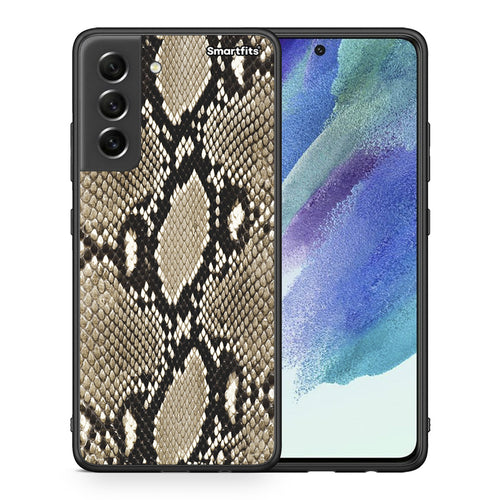 Θήκη Samsung S21 FE Fashion Snake Animal από τη Smartfits με σχέδιο στο πίσω μέρος και μαύρο περίβλημα | Samsung S21 FE Fashion Snake Animal case with colorful back and black bezels