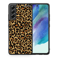 Thumbnail for Θήκη Samsung S21 FE Leopard Animal από τη Smartfits με σχέδιο στο πίσω μέρος και μαύρο περίβλημα | Samsung S21 FE Leopard Animal case with colorful back and black bezels