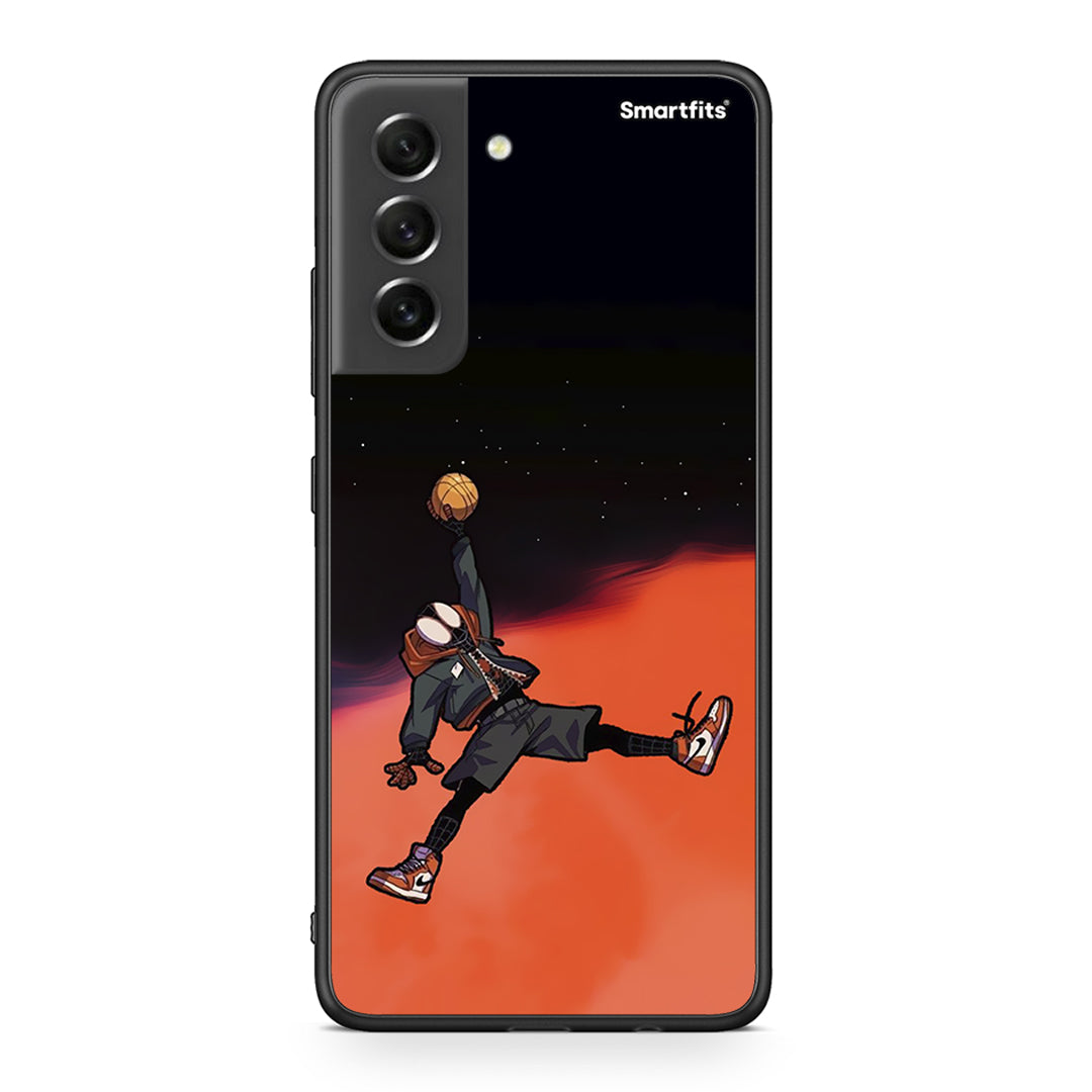 Samsung S21 FE Basketball Hero θήκη από τη Smartfits με σχέδιο στο πίσω μέρος και μαύρο περίβλημα | Smartphone case with colorful back and black bezels by Smartfits