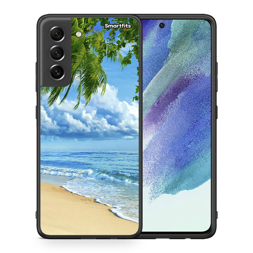 Θήκη Samsung S21 FE Beautiful Beach από τη Smartfits με σχέδιο στο πίσω μέρος και μαύρο περίβλημα | Samsung S21 FE Beautiful Beach case with colorful back and black bezels