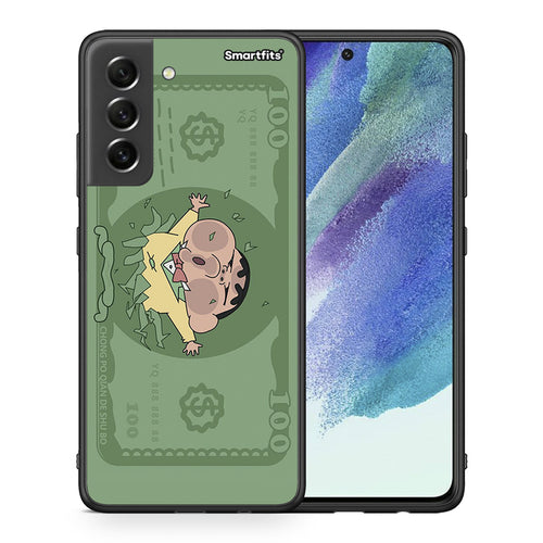 Θήκη Αγίου Βαλεντίνου Samsung S21 FE Big Money από τη Smartfits με σχέδιο στο πίσω μέρος και μαύρο περίβλημα | Samsung S21 FE Big Money case with colorful back and black bezels