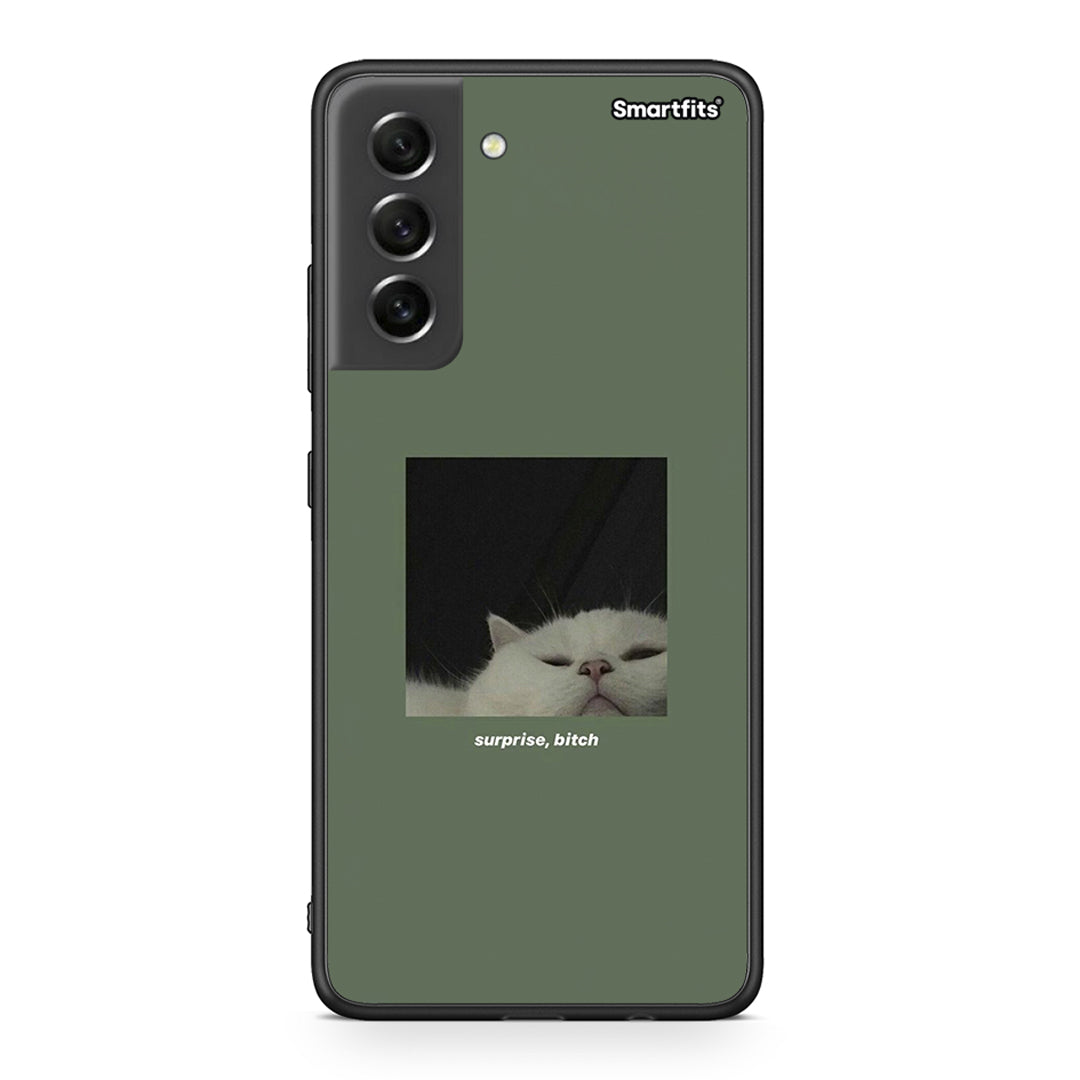 Samsung S21 FE Bitch Surprise θήκη από τη Smartfits με σχέδιο στο πίσω μέρος και μαύρο περίβλημα | Smartphone case with colorful back and black bezels by Smartfits