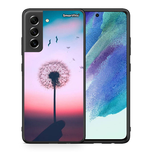 Θήκη Samsung S21 FE Wish Boho από τη Smartfits με σχέδιο στο πίσω μέρος και μαύρο περίβλημα | Samsung S21 FE Wish Boho case with colorful back and black bezels