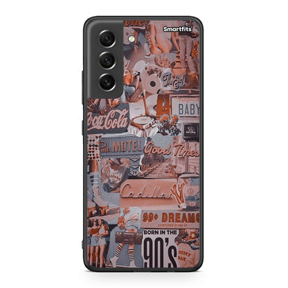 Samsung S21 FE Born In 90s θήκη από τη Smartfits με σχέδιο στο πίσω μέρος και μαύρο περίβλημα | Smartphone case with colorful back and black bezels by Smartfits