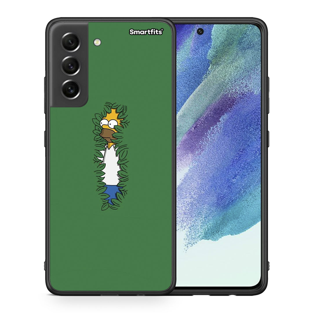 Θήκη Αγίου Βαλεντίνου Samsung S21 FE Bush Man από τη Smartfits με σχέδιο στο πίσω μέρος και μαύρο περίβλημα | Samsung S21 FE Bush Man case with colorful back and black bezels