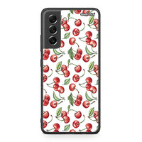 Thumbnail for Samsung S21 FE Cherry Summer θήκη από τη Smartfits με σχέδιο στο πίσω μέρος και μαύρο περίβλημα | Smartphone case with colorful back and black bezels by Smartfits