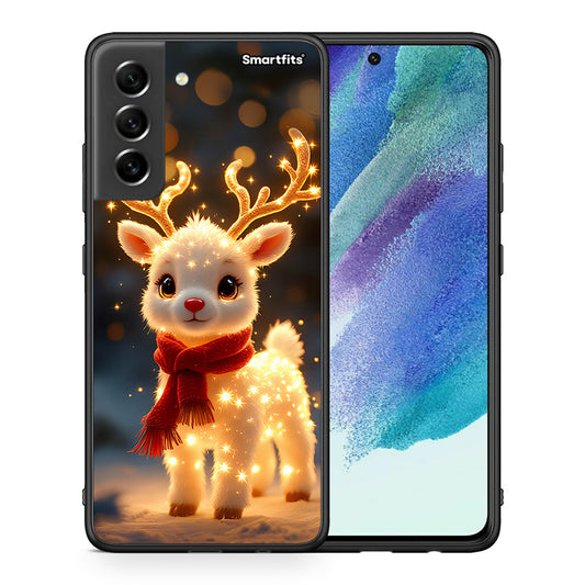 Θήκη Samsung S21 FE Christmas Cutie από τη Smartfits με σχέδιο στο πίσω μέρος και μαύρο περίβλημα | Samsung S21 FE Christmas Cutie case with colorful back and black bezels
