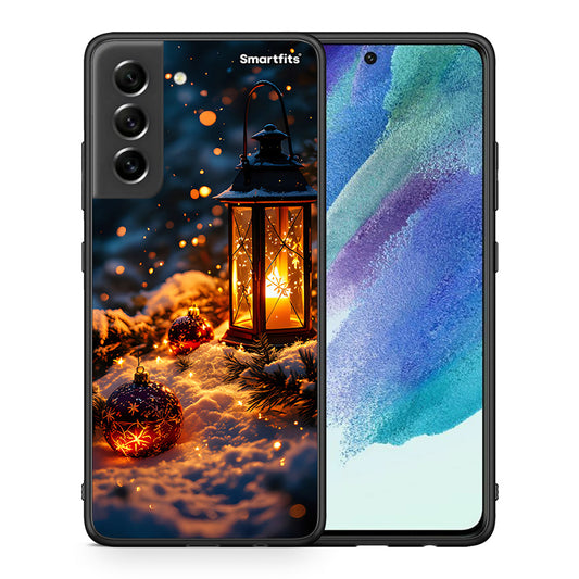 Θήκη Samsung S21 FE Christmas Ornaments από τη Smartfits με σχέδιο στο πίσω μέρος και μαύρο περίβλημα | Samsung S21 FE Christmas Ornaments case with colorful back and black bezels