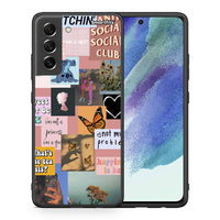 Thumbnail for Θήκη Αγίου Βαλεντίνου Samsung S21 FE Collage Bitchin από τη Smartfits με σχέδιο στο πίσω μέρος και μαύρο περίβλημα | Samsung S21 FE Collage Bitchin case with colorful back and black bezels