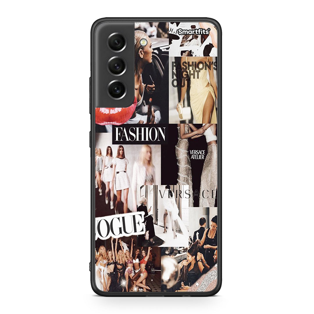 Samsung S21 FE Collage Fashion Θήκη Αγίου Βαλεντίνου από τη Smartfits με σχέδιο στο πίσω μέρος και μαύρο περίβλημα | Smartphone case with colorful back and black bezels by Smartfits