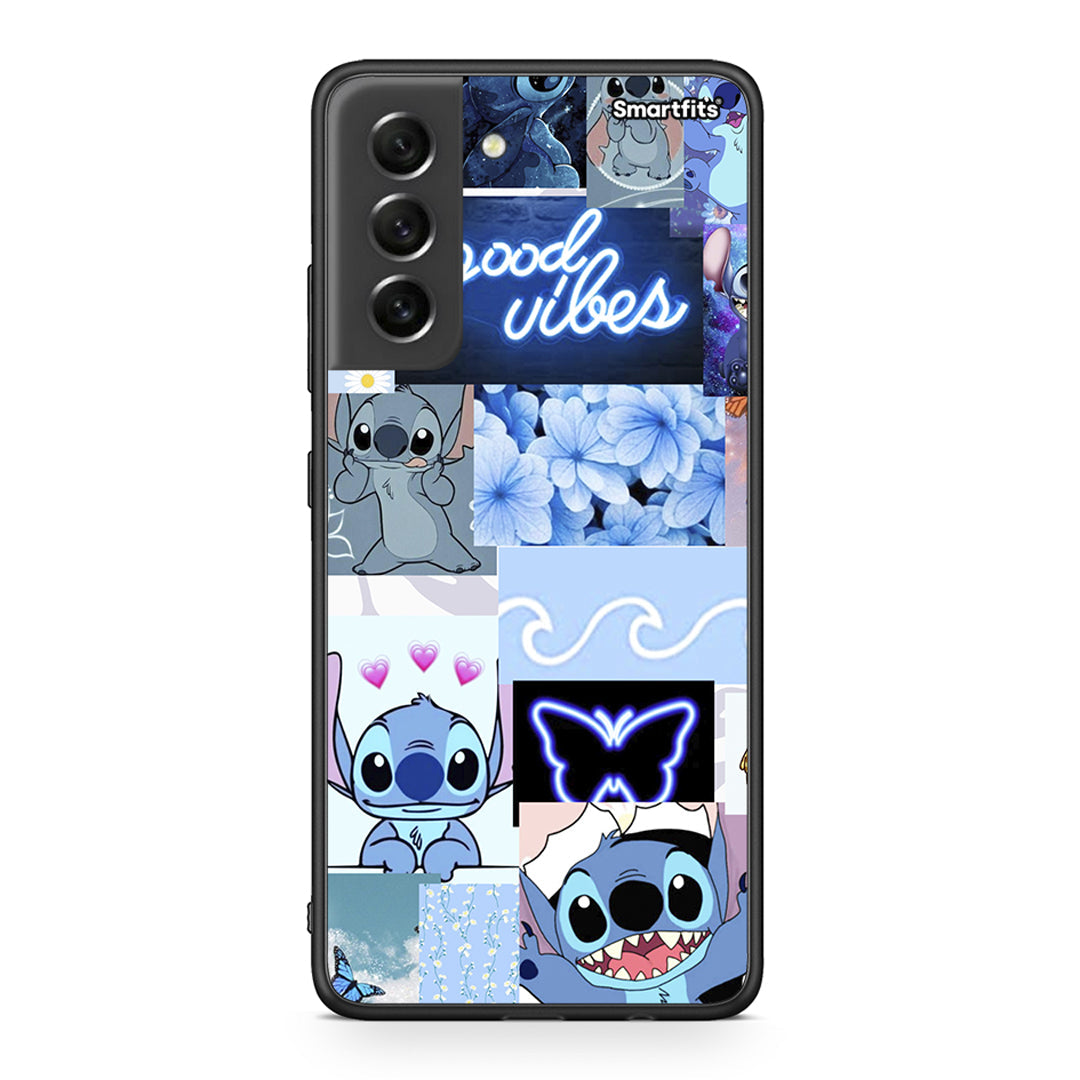 Samsung S21 FE Collage Good Vibes Θήκη Αγίου Βαλεντίνου από τη Smartfits με σχέδιο στο πίσω μέρος και μαύρο περίβλημα | Smartphone case with colorful back and black bezels by Smartfits