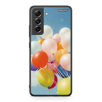 Thumbnail for Samsung S21 FE Colorful Balloons θήκη από τη Smartfits με σχέδιο στο πίσω μέρος και μαύρο περίβλημα | Smartphone case with colorful back and black bezels by Smartfits
