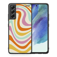 Thumbnail for Θήκη Samsung S21 FE Colourful Waves από τη Smartfits με σχέδιο στο πίσω μέρος και μαύρο περίβλημα | Samsung S21 FE Colourful Waves case with colorful back and black bezels