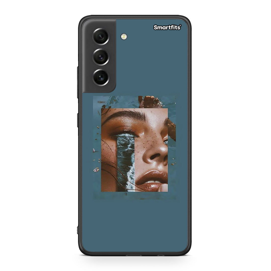 Samsung S21 FE Cry An Ocean θήκη από τη Smartfits με σχέδιο στο πίσω μέρος και μαύρο περίβλημα | Smartphone case with colorful back and black bezels by Smartfits