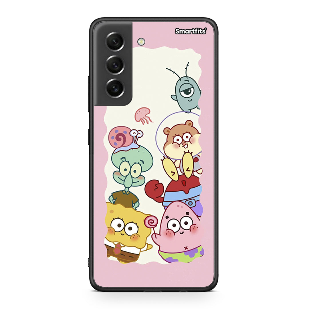 Samsung S21 FE Cute Companion θήκη από τη Smartfits με σχέδιο στο πίσω μέρος και μαύρο περίβλημα | Smartphone case with colorful back and black bezels by Smartfits