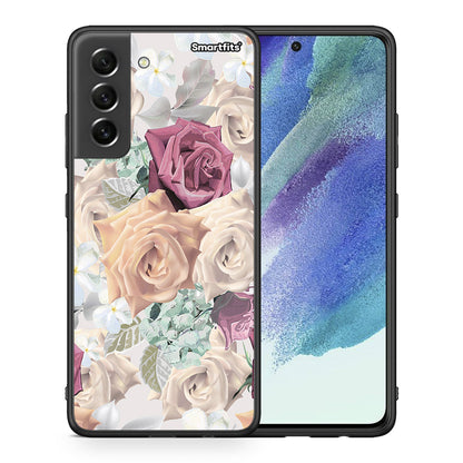 Θήκη Samsung S21 FE Bouquet Floral από τη Smartfits με σχέδιο στο πίσω μέρος και μαύρο περίβλημα | Samsung S21 FE Bouquet Floral case with colorful back and black bezels