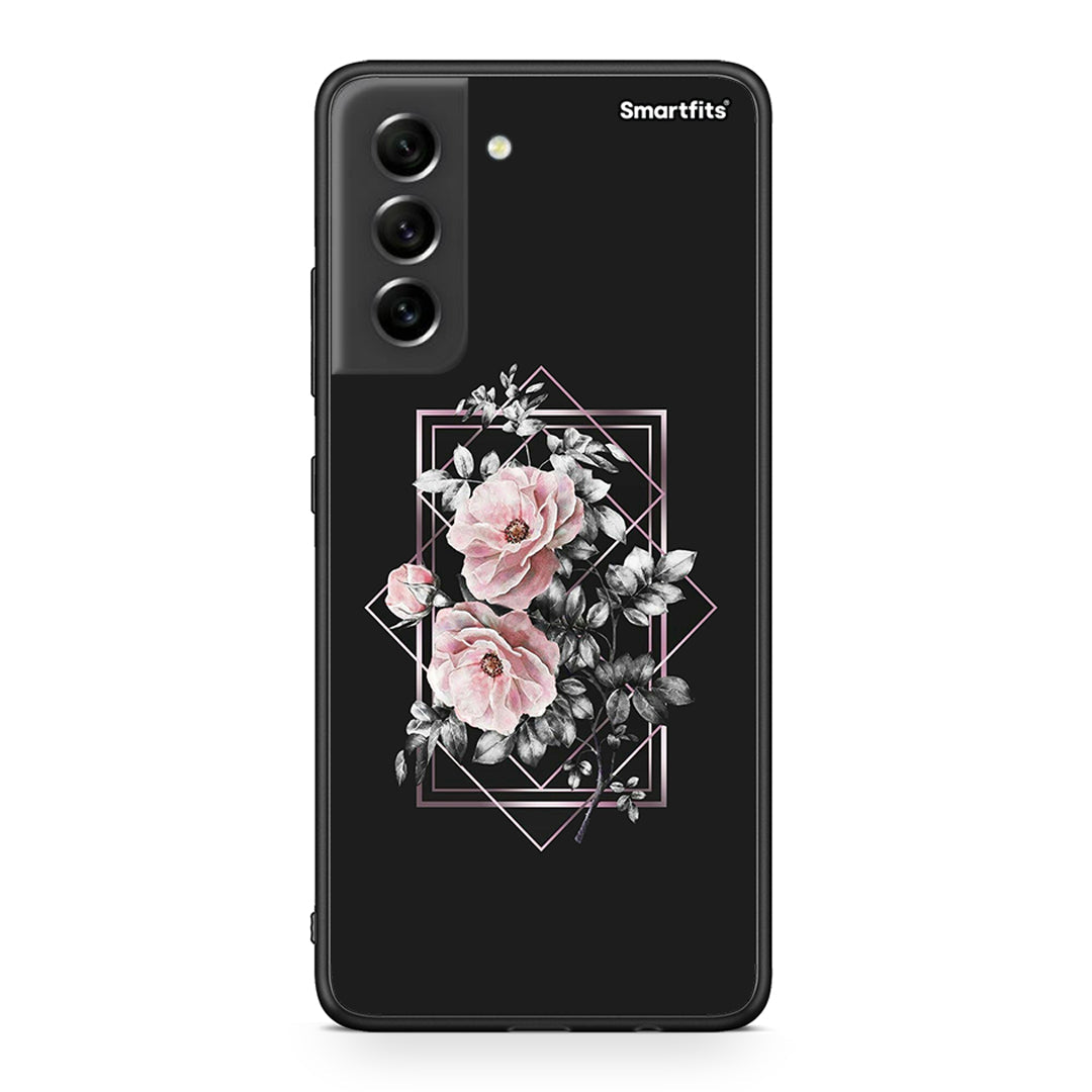 4 - Samsung S21 FE Frame Flower case, cover, bumper