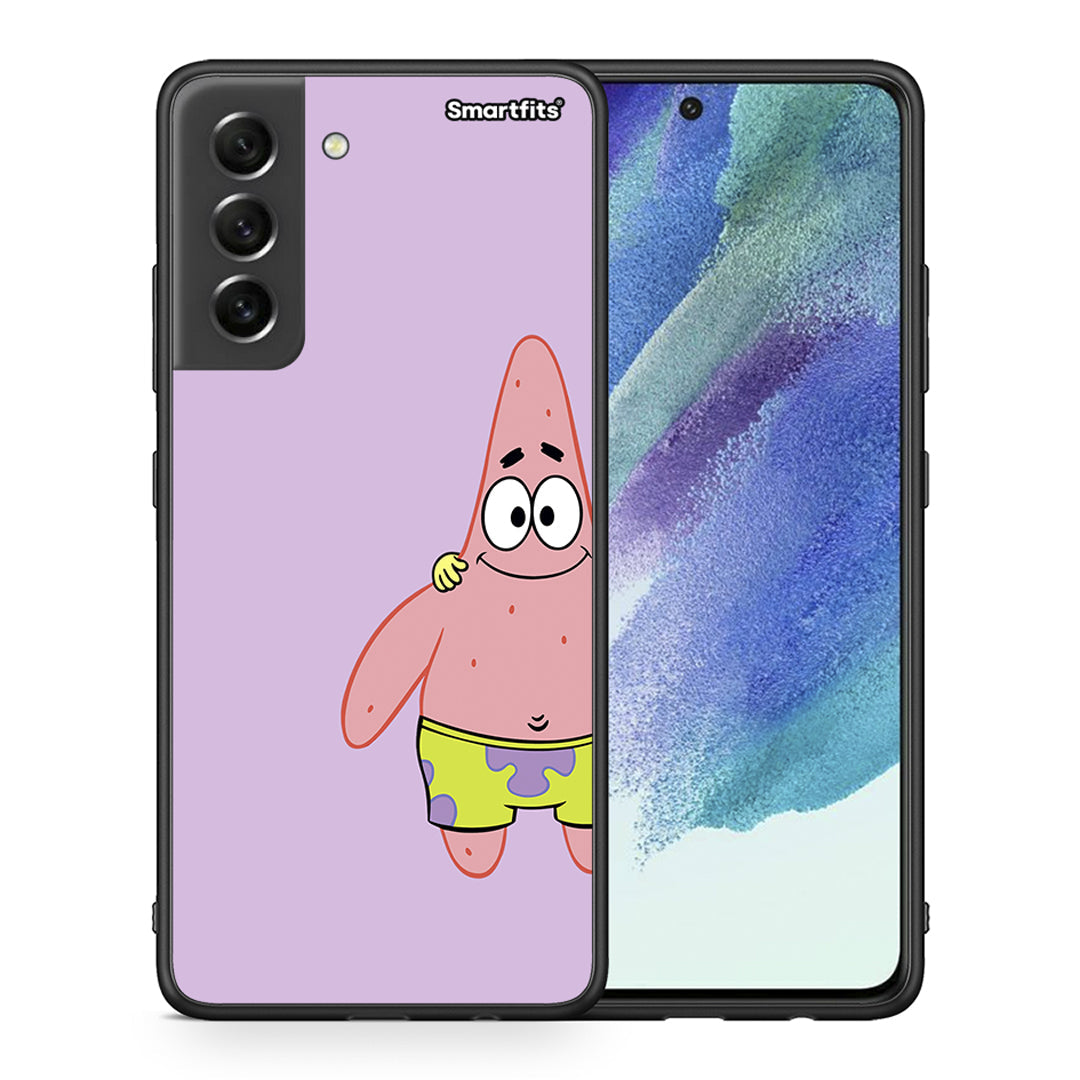 Θήκη Samsung S21 FE Friends Patrick από τη Smartfits με σχέδιο στο πίσω μέρος και μαύρο περίβλημα | Samsung S21 FE Friends Patrick case with colorful back and black bezels