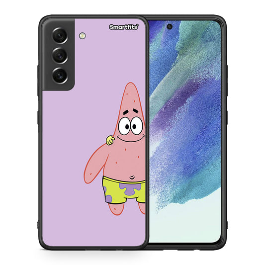 Θήκη Samsung S21 FE Friends Patrick από τη Smartfits με σχέδιο στο πίσω μέρος και μαύρο περίβλημα | Samsung S21 FE Friends Patrick case with colorful back and black bezels