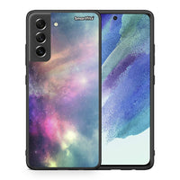 Thumbnail for Θήκη Samsung S21 FE Rainbow Galaxy από τη Smartfits με σχέδιο στο πίσω μέρος και μαύρο περίβλημα | Samsung S21 FE Rainbow Galaxy case with colorful back and black bezels