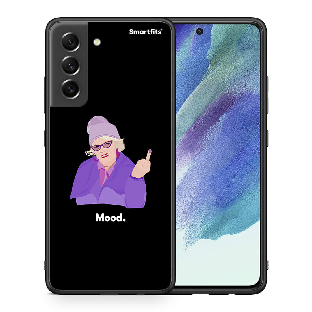 Θήκη Samsung S21 FE Grandma Mood Black από τη Smartfits με σχέδιο στο πίσω μέρος και μαύρο περίβλημα | Samsung S21 FE Grandma Mood Black case with colorful back and black bezels