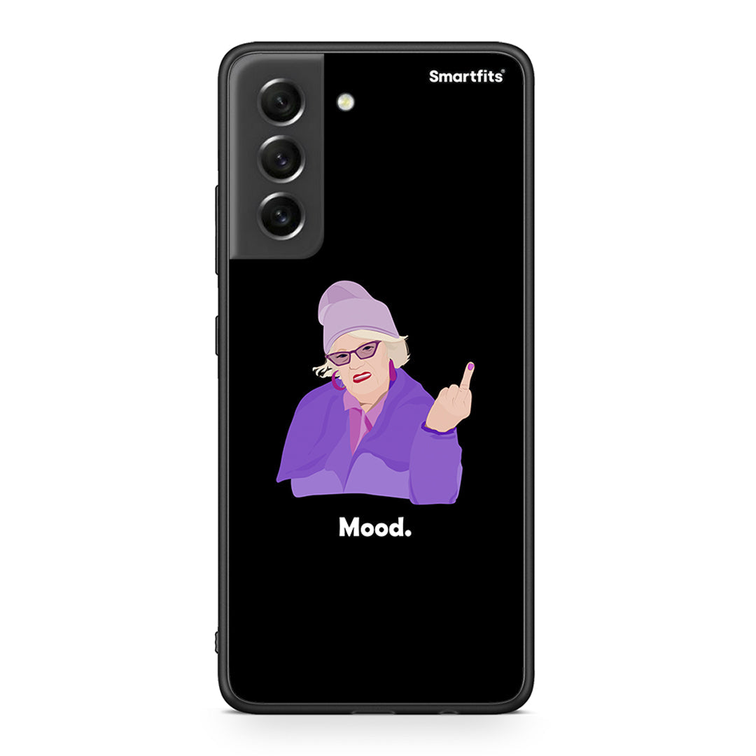 Samsung S21 FE Grandma Mood Black θήκη από τη Smartfits με σχέδιο στο πίσω μέρος και μαύρο περίβλημα | Smartphone case with colorful back and black bezels by Smartfits