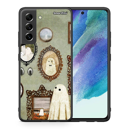 Θήκη Samsung S21 FE Halloween Ghost Season από τη Smartfits με σχέδιο στο πίσω μέρος και μαύρο περίβλημα | Samsung S21 FE Halloween Ghost Season case with colorful back and black bezels