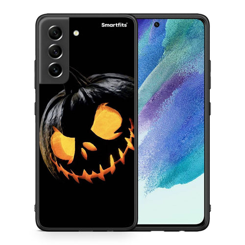 Θήκη Samsung S21 FE Halloween Scary Pumpkin από τη Smartfits με σχέδιο στο πίσω μέρος και μαύρο περίβλημα | Samsung S21 FE Halloween Scary Pumpkin case with colorful back and black bezels
