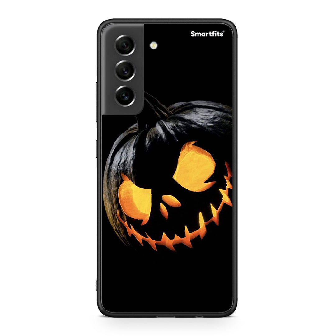 Samsung S21 FE Halloween Scary Pumpkin Θήκη από τη Smartfits με σχέδιο στο πίσω μέρος και μαύρο περίβλημα | Smartphone case with colorful back and black bezels by Smartfits