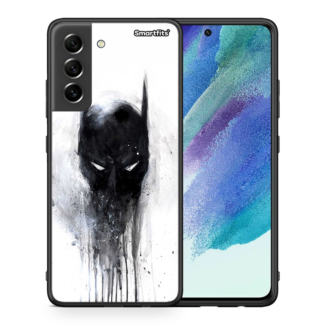 Θήκη Samsung S21 FE Paint Bat Hero από τη Smartfits με σχέδιο στο πίσω μέρος και μαύρο περίβλημα | Samsung S21 FE Paint Bat Hero case with colorful back and black bezels