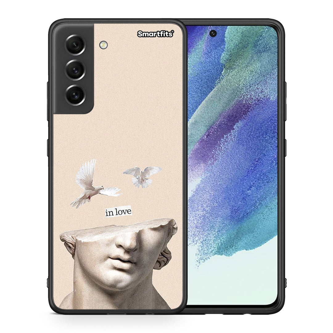 Θήκη Samsung S21 FE In Love από τη Smartfits με σχέδιο στο πίσω μέρος και μαύρο περίβλημα | Samsung S21 FE In Love case with colorful back and black bezels