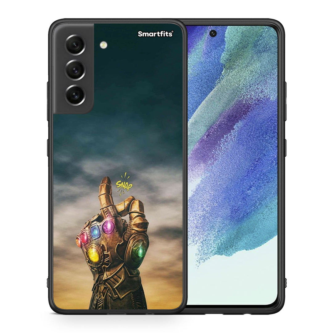 Θήκη Samsung S21 FE Infinity Snap από τη Smartfits με σχέδιο στο πίσω μέρος και μαύρο περίβλημα | Samsung S21 FE Infinity Snap case with colorful back and black bezels